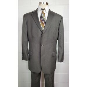 Hugo Boss‎ Mens Rossellini Brown Black Wool Houndstooth Check Suit 46R